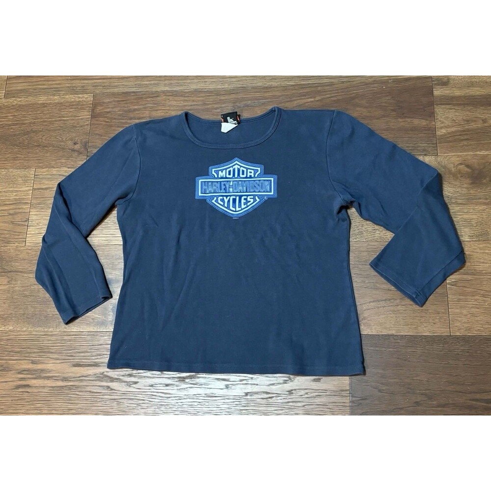 Vintage Y2K Harley Davidson Women's Long Sleeve Shirt Women’s Size 2XL USA Made